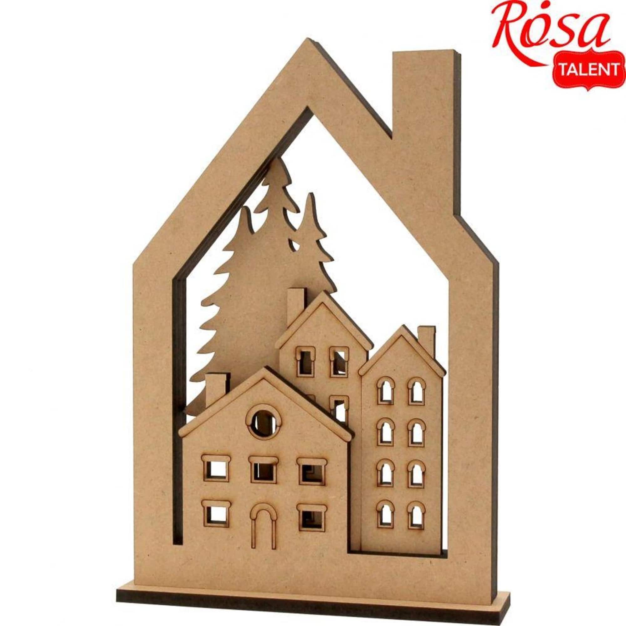 Rosa Talent 9.75" 3D Composition Houses Décor